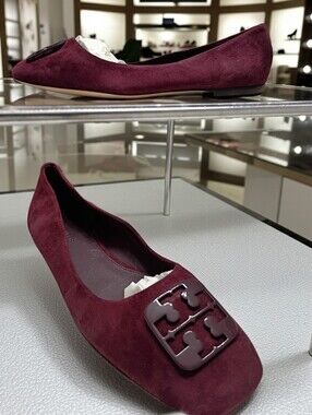 🌹 Tory Burch 🌹 Suede Ballerina Flats Shoes Women's Sz 11 $248